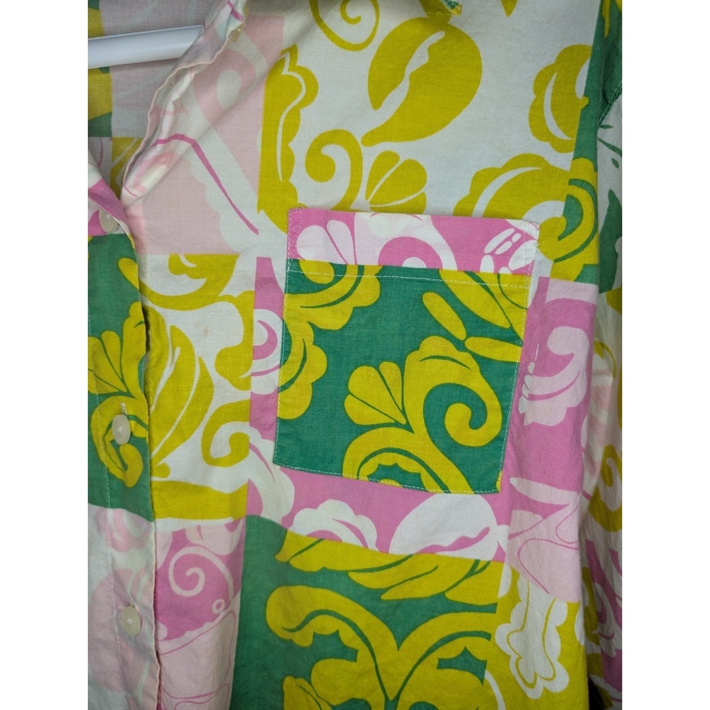 Lilly Pulitzer White Label Women's Small L/S Blouse Crabs Fish Shells Starfish - Picture 5 of 10